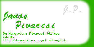 janos pivarcsi business card